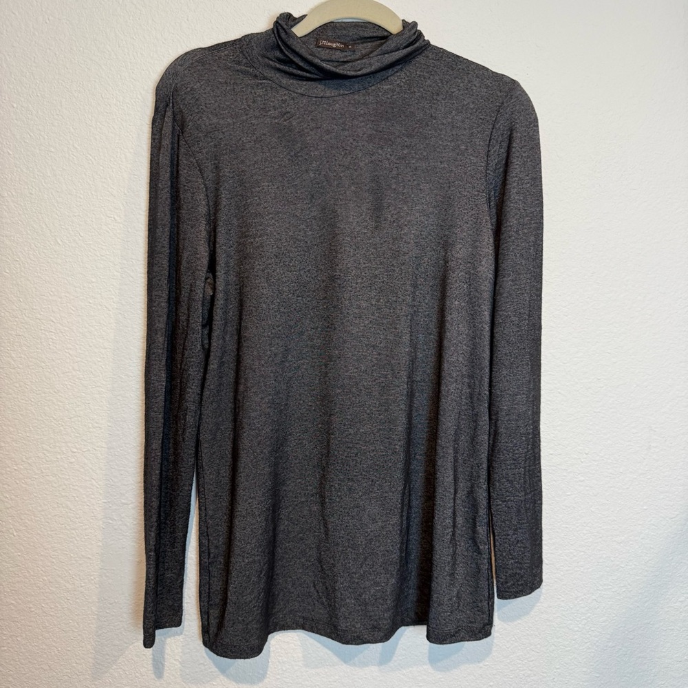 J. McLaughlin Women's Thin Silver/Gray Turtleneck Long Sleeve Shirt Top Size M
